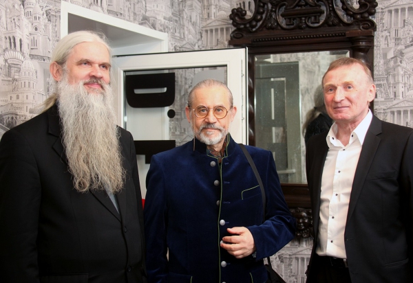With father Valentin Asmus and Vladimir Chikin